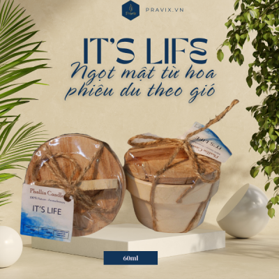 Nến Thơm IT'S LIFE 60ml hũ đất nung - hương biển cả xanh mát, giúp thư giãn, hỗ trợ giấc ngủ 