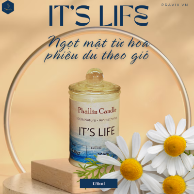 Nến Thơm IT'S LIFE 120ml - hương biển cả xanh mát, giúp thư giãn, hỗ trợ giấc ngủ 